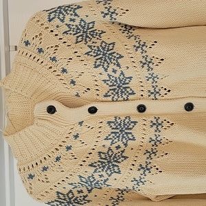 LL Bean Snowflake Cardigan